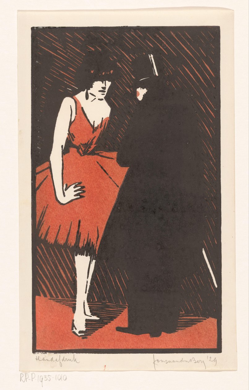 Bir beyefendi ile dansçı by Fons van den Berg (signed by artist)