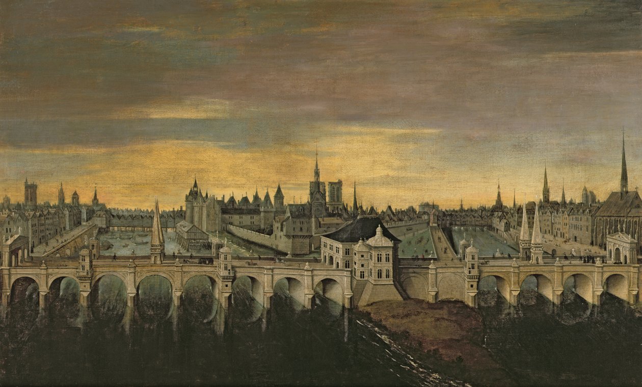 Pont-Neuf İnşaatı için Tasarım, c.1577 by Fontainebleau School