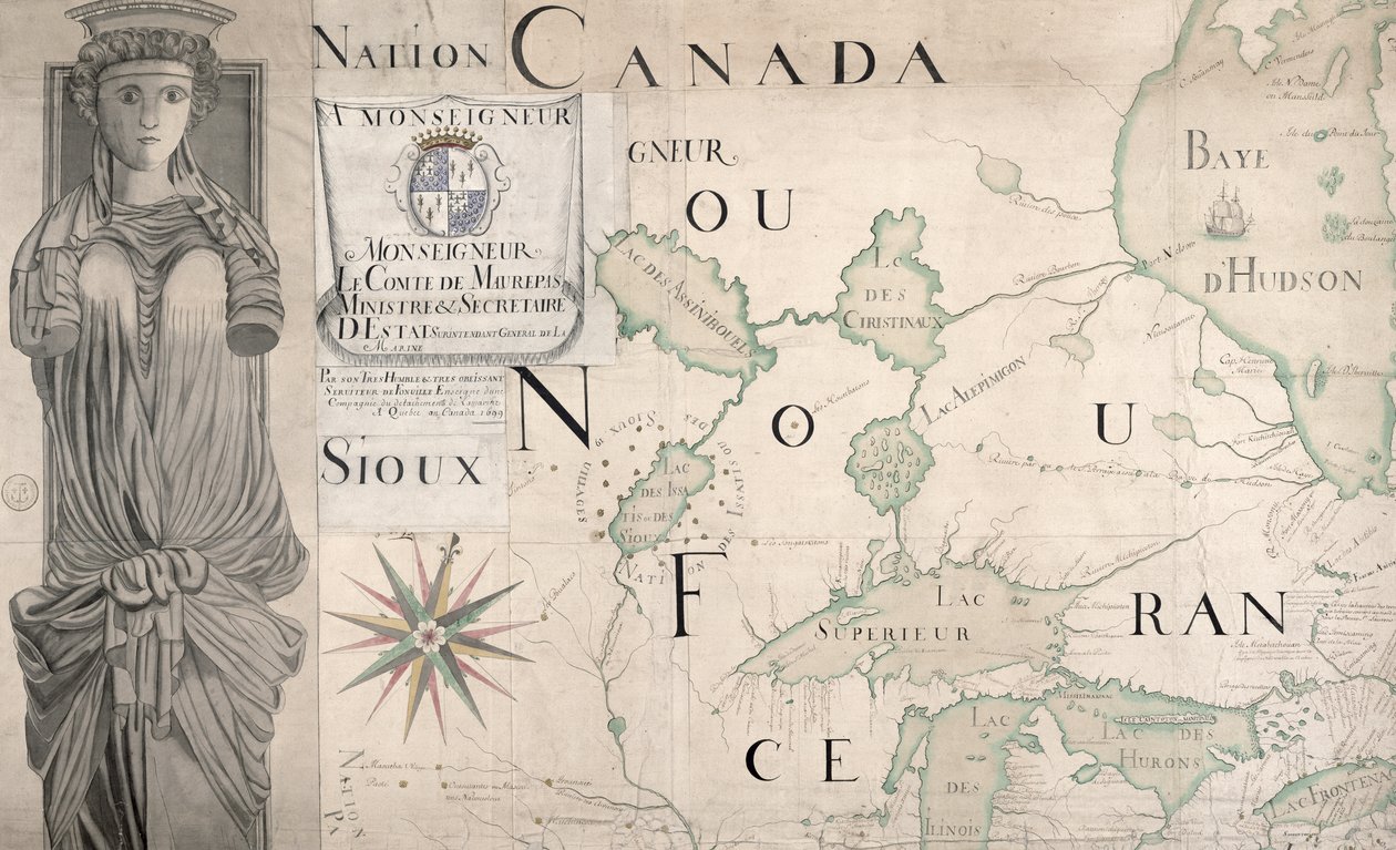 Map of Nouvelle-France (Canada) 1699  (see also 159120) by Fonville