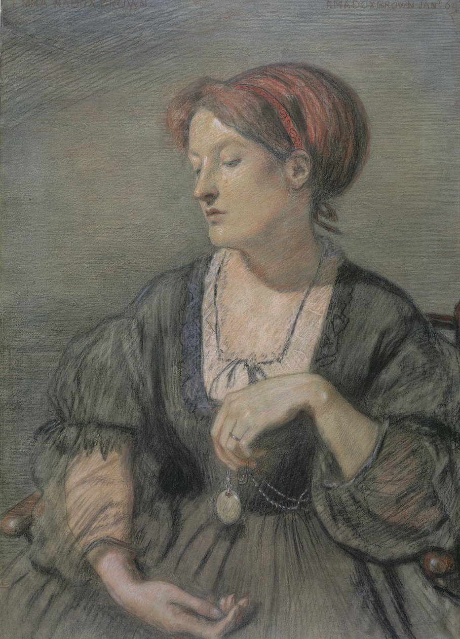 Emma Madox Kahverengi (1829-90) 1869 (pastel) by Ford Madox Brown