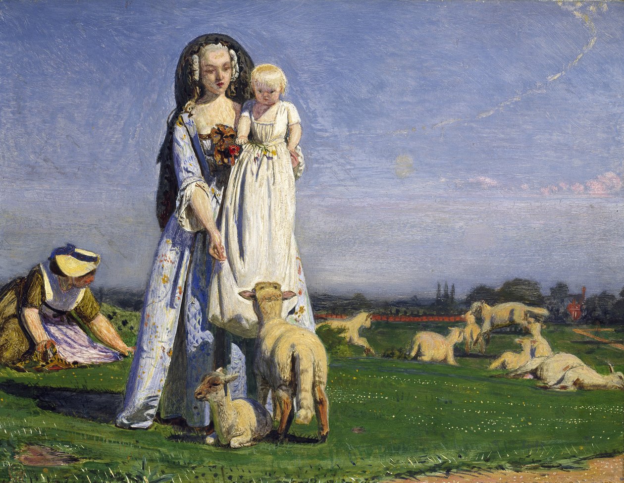 ದಿ ಪ್ರೆಟಿ ಬಾ-ಲ್ಯಾಂಬ್ಸ್, 1852 ಟರ್ಕ್ by Ford Madox Brown