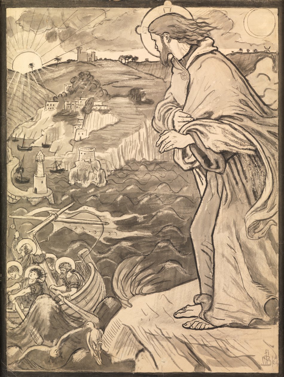 Mesih, Kürekte Çalışan Öğrencilerini Görüyor by Ford Madox Brown