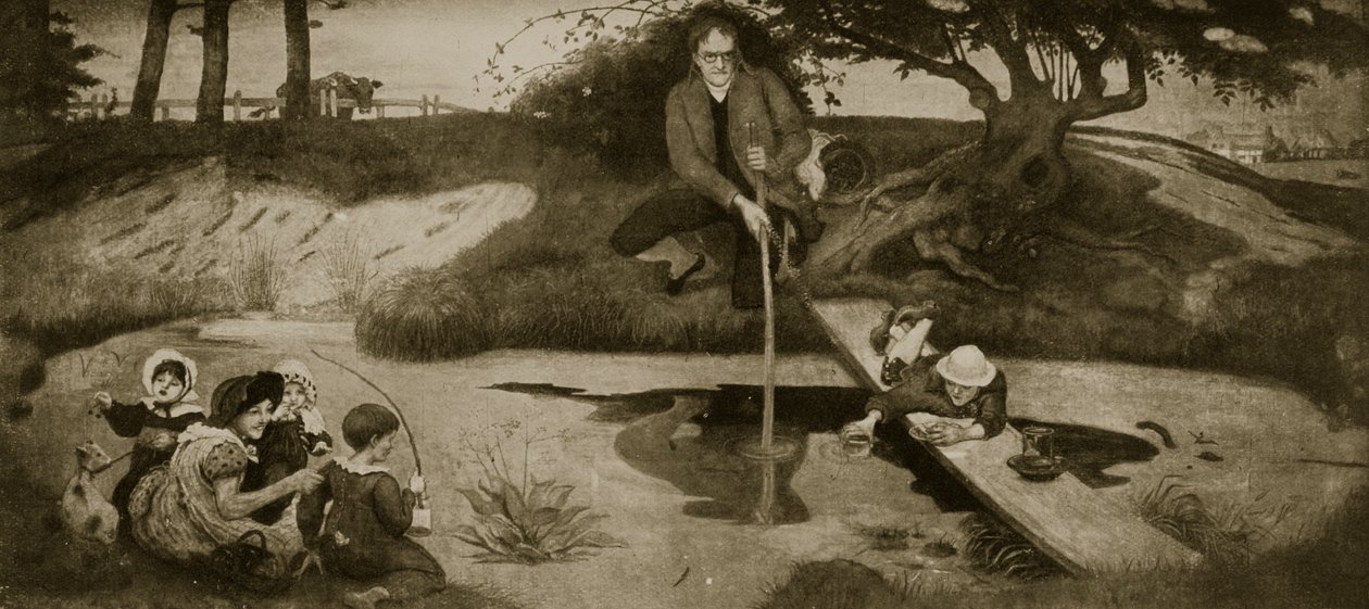 Dalton Marsh Gas'ı toplarken, 'Hutchinson's Story of the British Nation'dan bir çizim, c.1923 by Ford Madox Brown