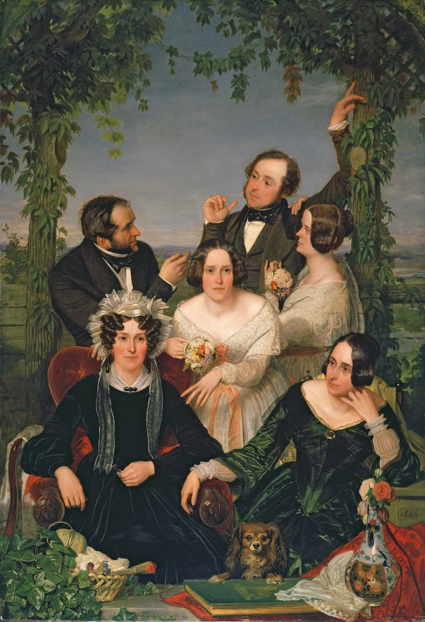 Aile Grubu (Bromley Ailesi) 1844 (tuval üzerine yağlı boya) by Ford Madox Brown
