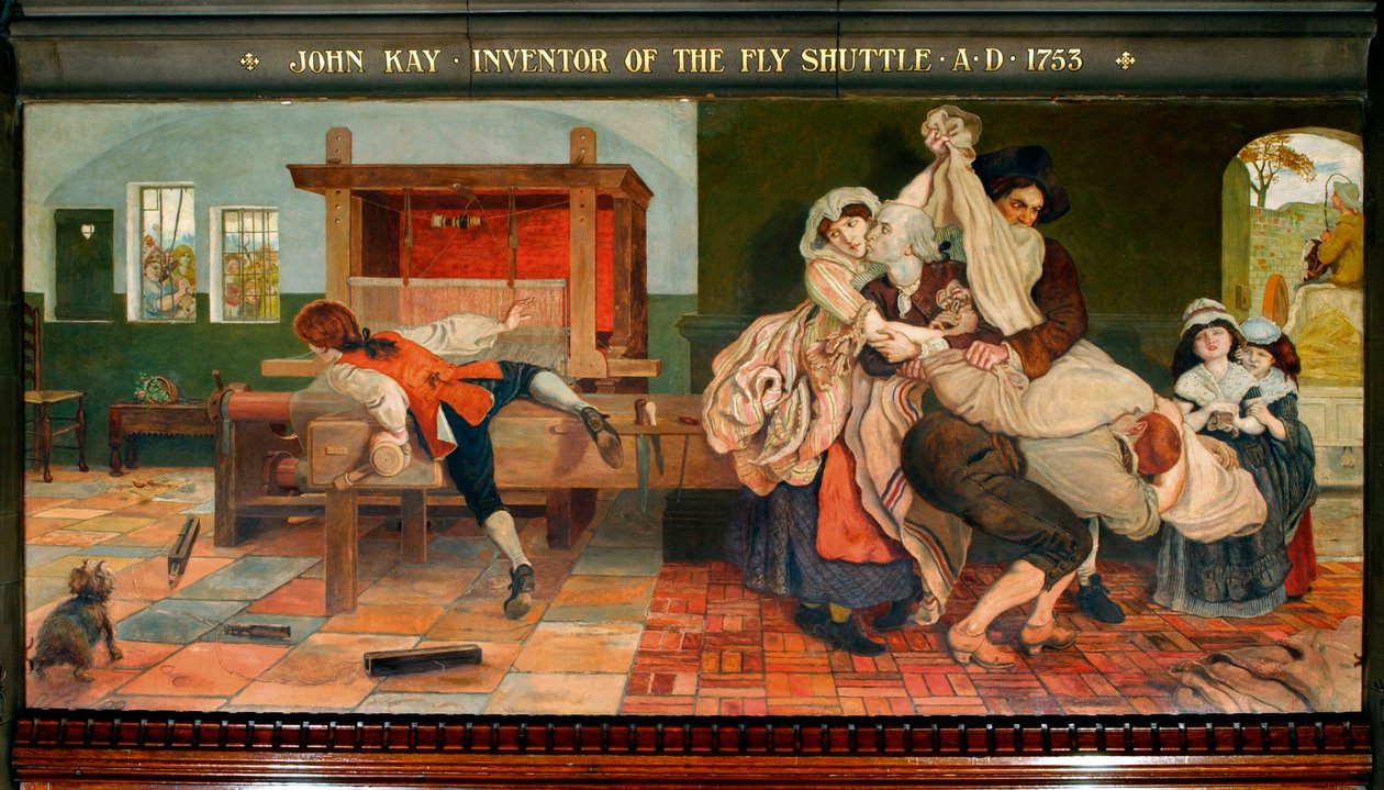 John Kay Fly Shuttle'ın Mucidi MS 1753 by Ford Madox Brown