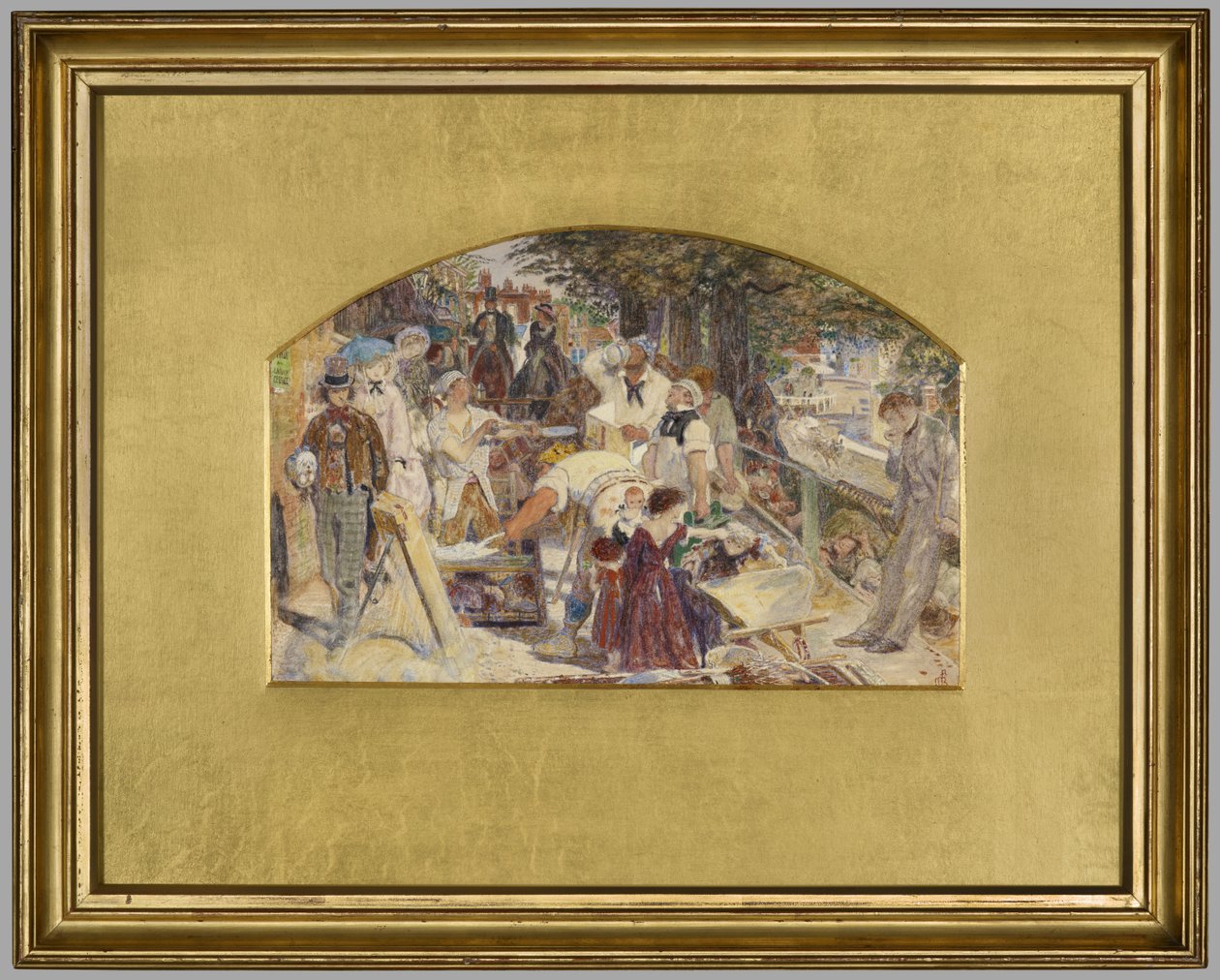 'İş' tablosu için çalışma, 1856 dolayları (kağıt üzerine suluboya) by Ford Madox Brown