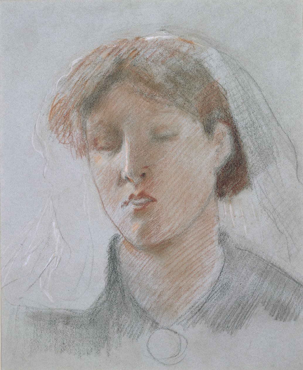 Sanatçının Karısı Emma Düğün Gününde by Ford Madox Brown