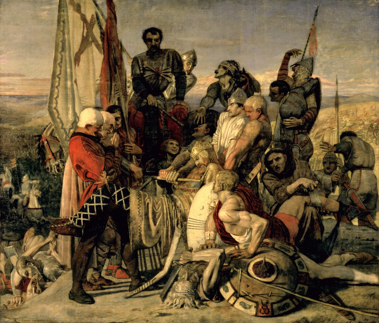 Harold'ın Cesedi, Fatih William'ın önüne getirildi by Ford Madox Brown
