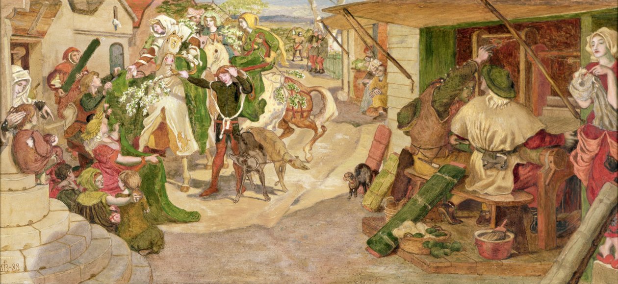 1363'te Manchester'da Flaman Dokumacıların Kuruluşu by Ford Madox Brown