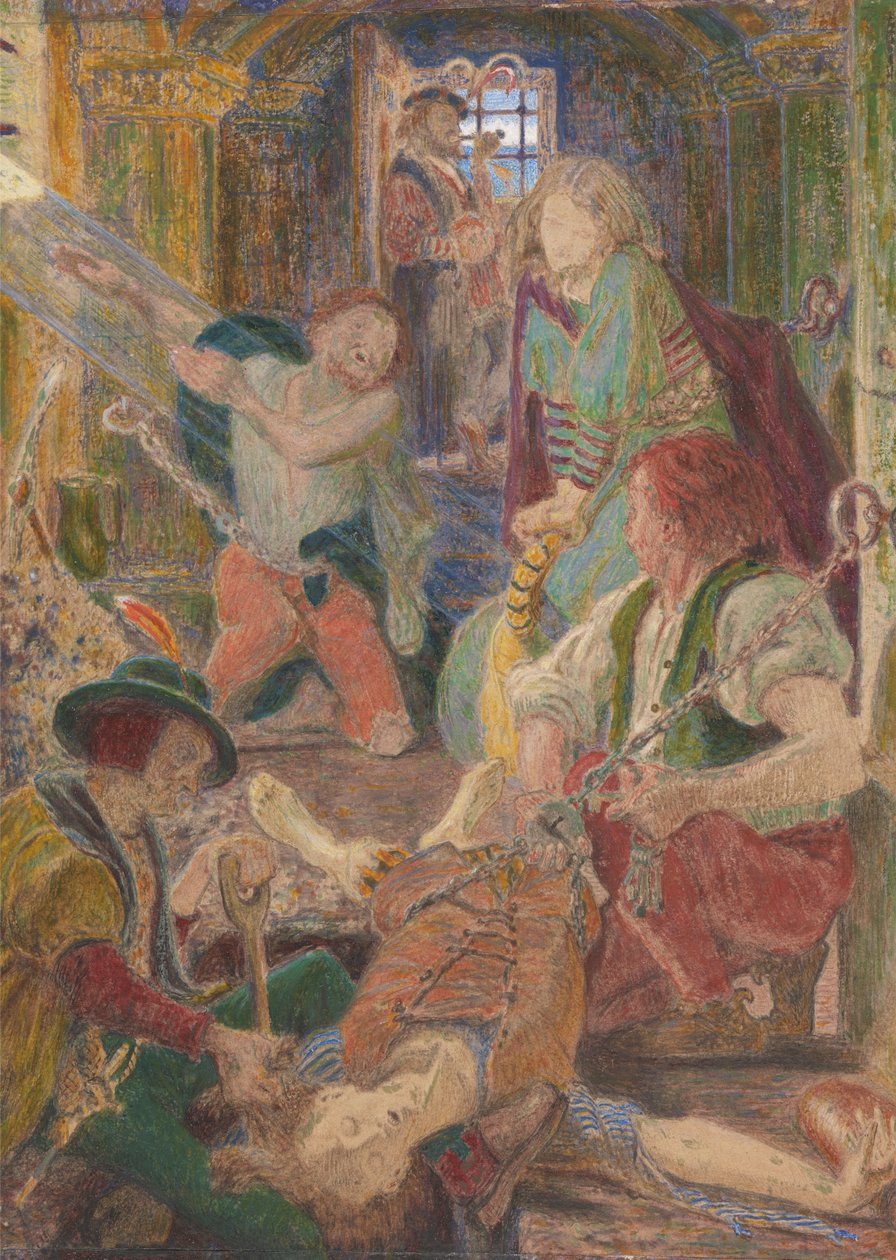 Chillon Tutsağı, Kardeşini Güneşin Mezarının Üzerine Düşebileceği Bir Yere Gömmeleri İçin Gardiyanlarına İtiraz Eder by Ford Madox Brown