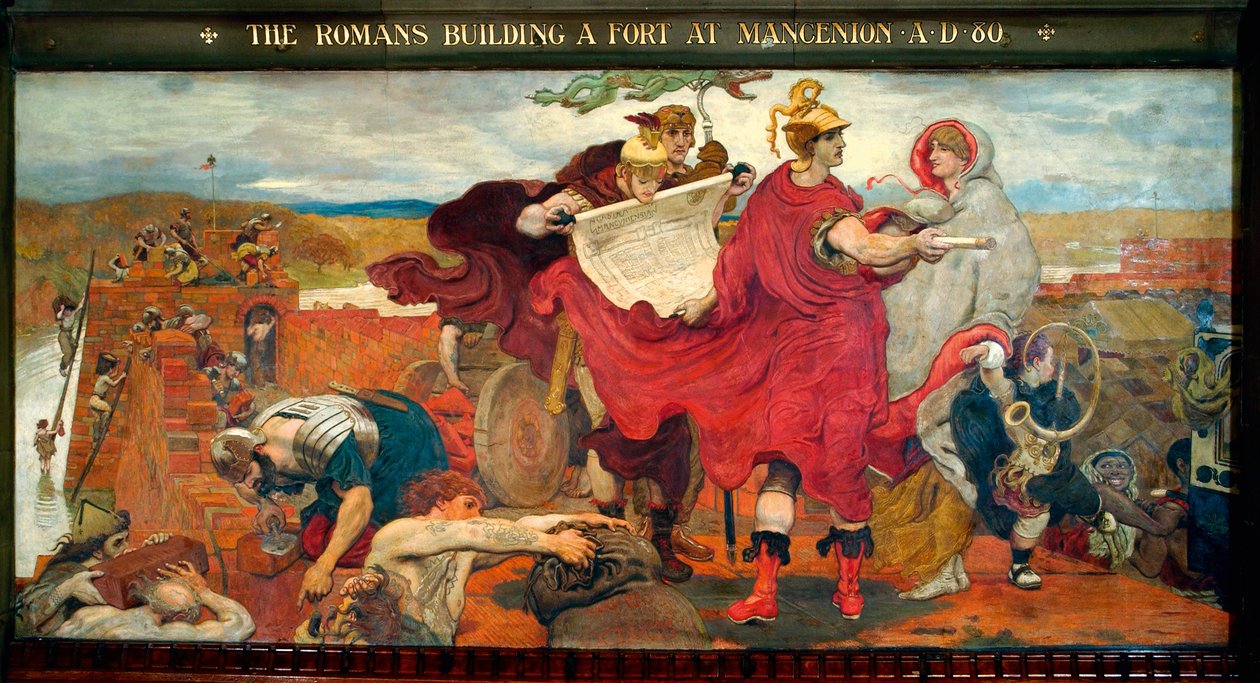 Romalılar MS 80'de Mancenion'da Bir Kale İnşa Ederler by Ford Madox Brown