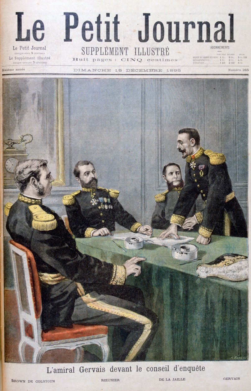 Amiral Gervais, soruşturma kurulunun önünde, 1895 by Fortuné Méaulle