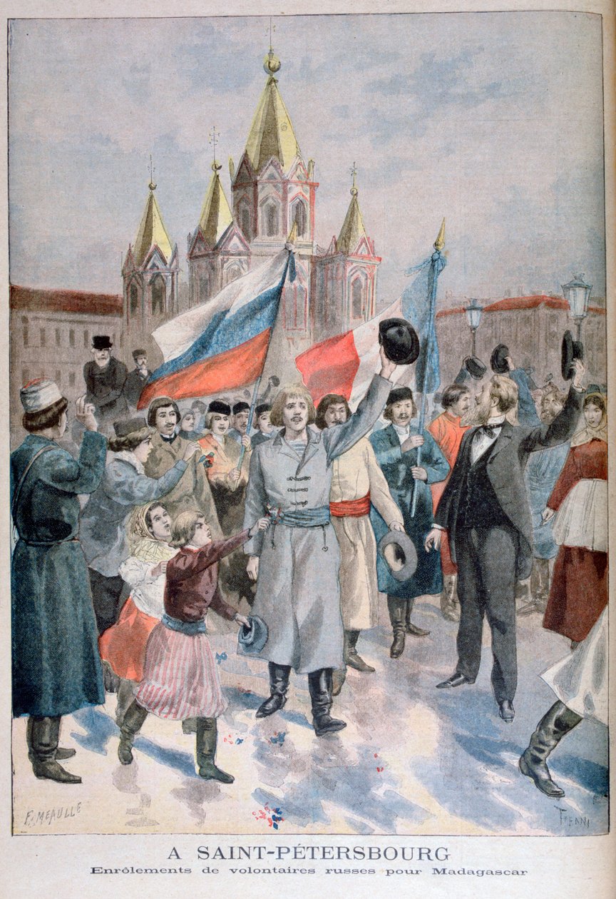 Madagaskar için Rus gönüllülerin kaydı, St Petersburg, 1895 by Fortuné Méaulle