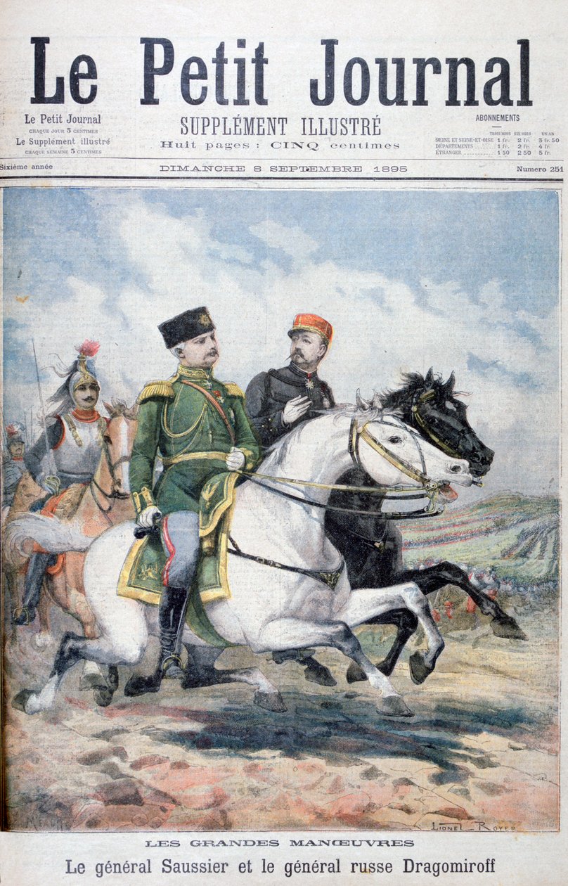 Fransız General Saussier ve Rus General Dragomirov, 1895 by Fortuné Méaulle