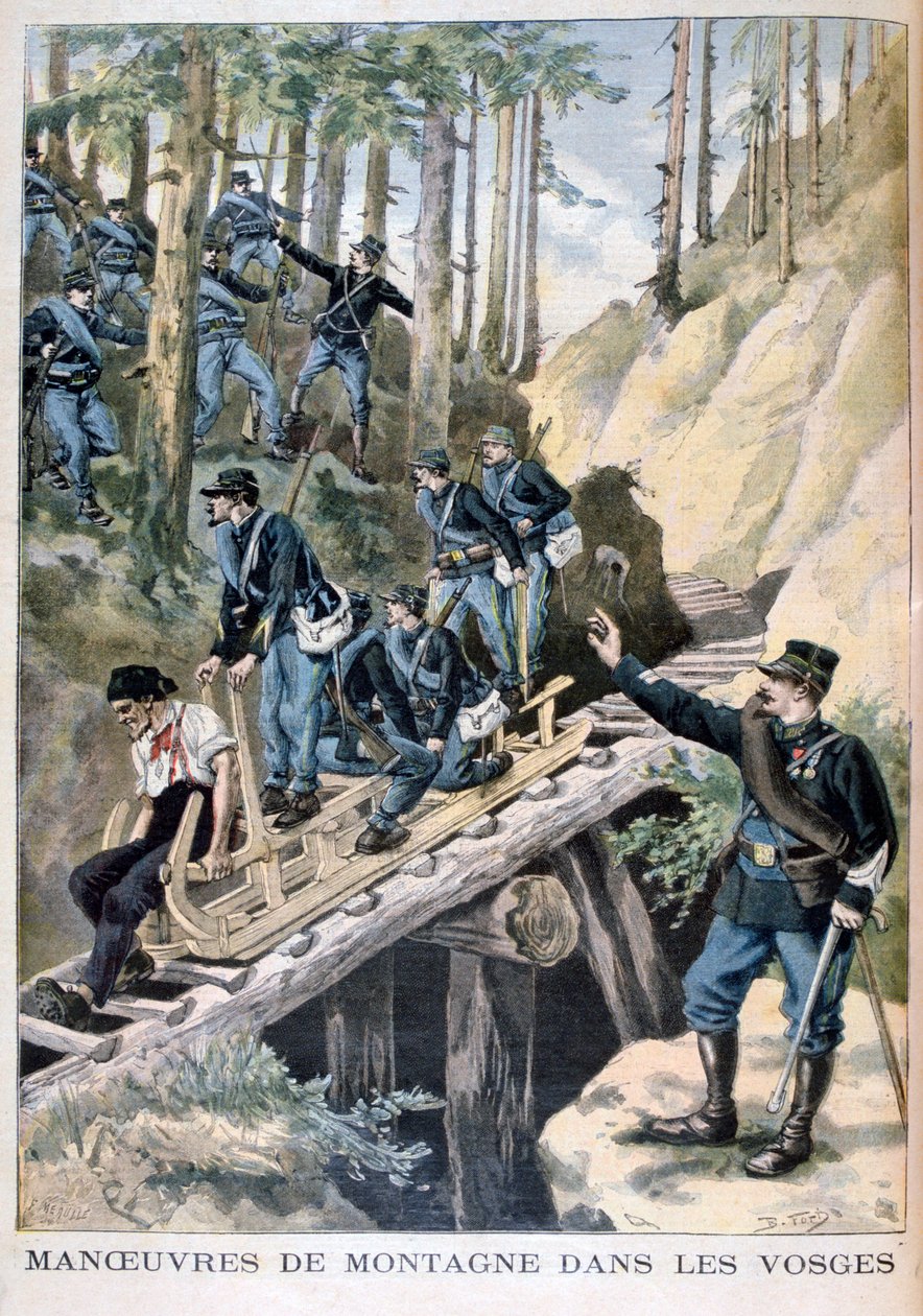 Vosges dağlarında Fransız askeri manevraları, 1896 by Fortuné Méaulle