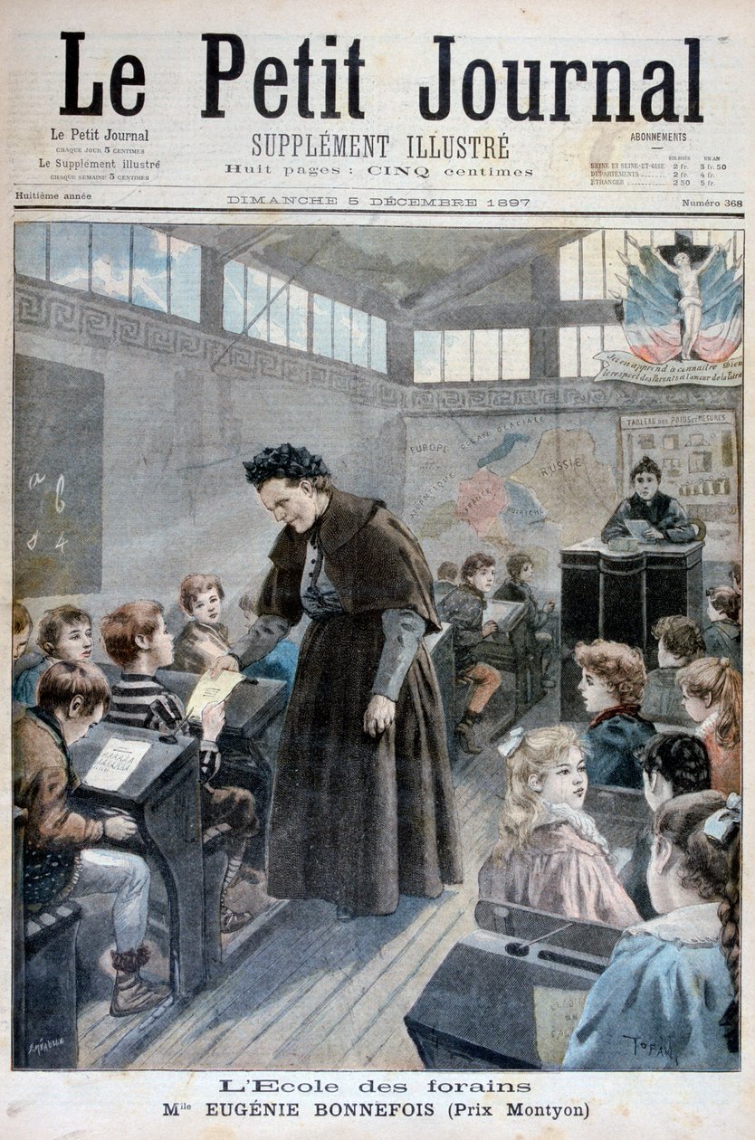 Mademoiselle Eugenie Bonnefois, panayır işçilerinin çocukları için bir okulun kurucusu, 1897 by Fortuné Méaulle