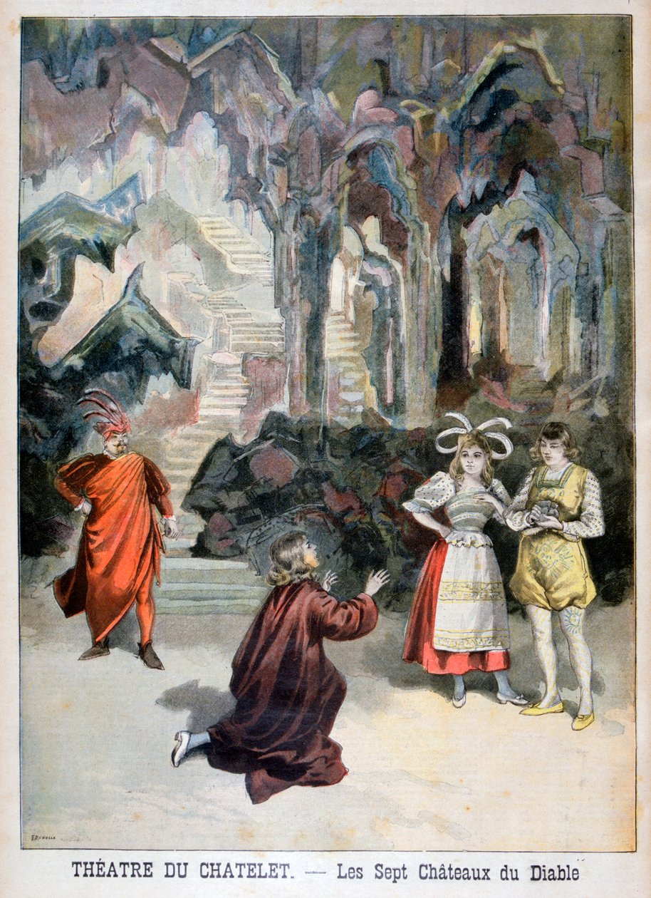 Şeytanın Yedi Kalesinin Performansı, Theatre du Chatelet, Paris, 1896 by Fortuné Méaulle