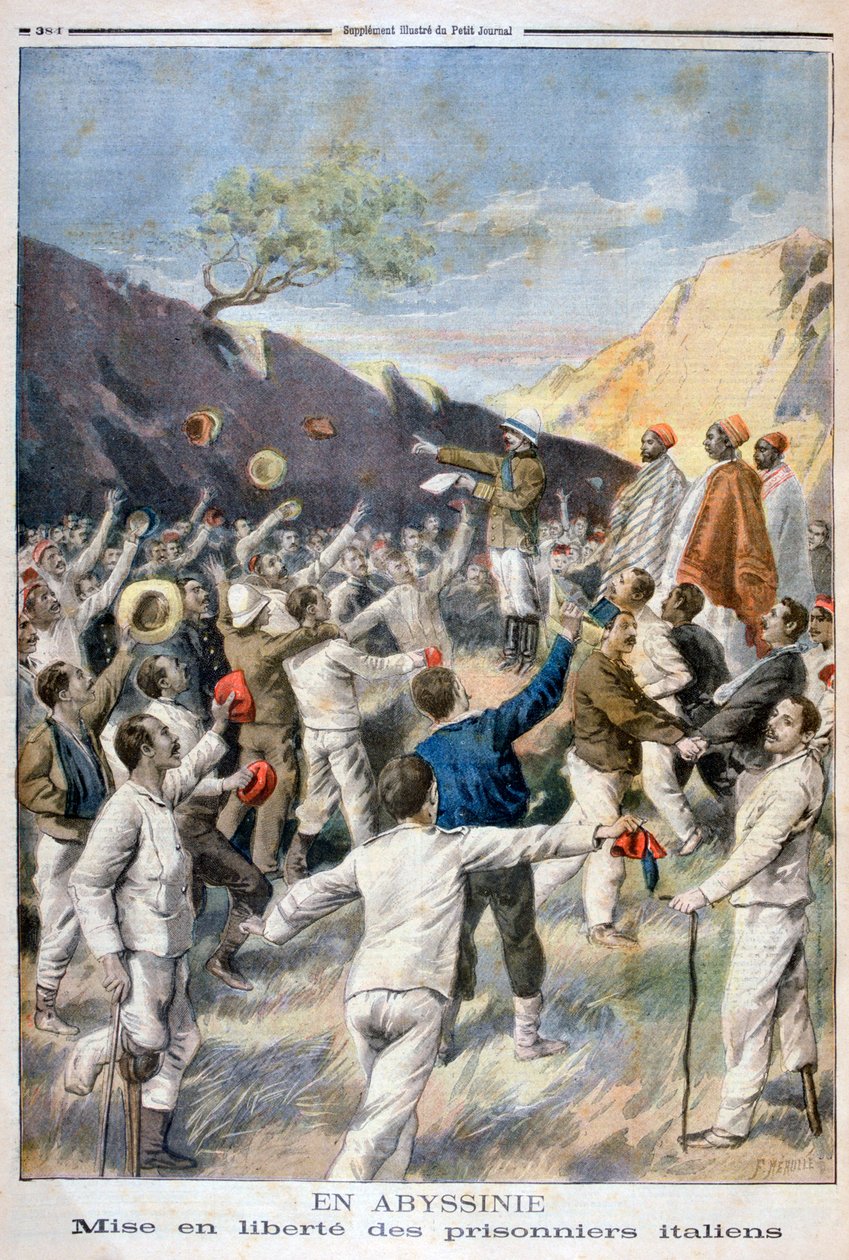 İtalyan mahkumlardan özgürleşme, Habeşistan, 1896 by Fortuné Méaulle