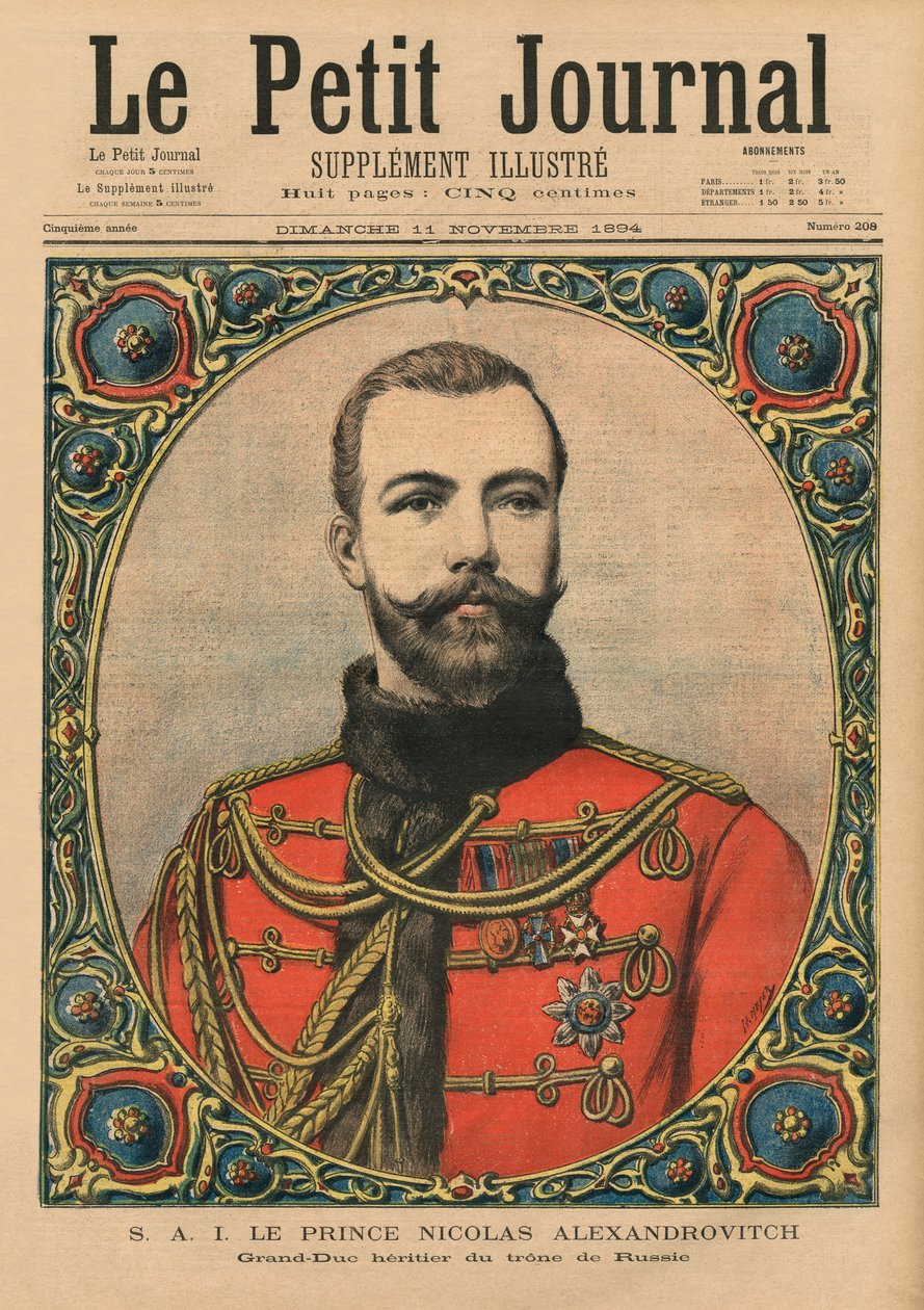 Majesteleri Prens Nicholas Alexandrovitch, geleceğin imparatoru ve Çar II. Nicholas, 