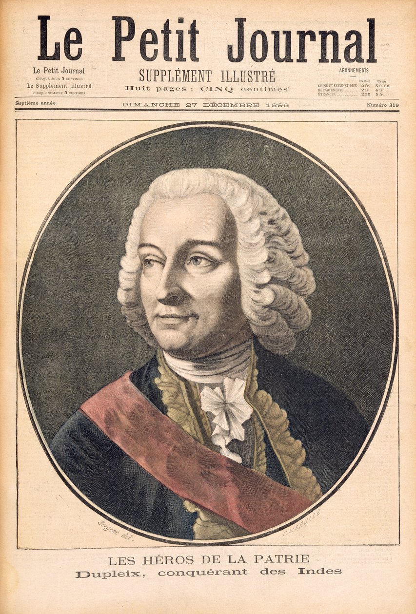 Portrait of Joseph Francis Dupleix (1697-1763), illustration from 