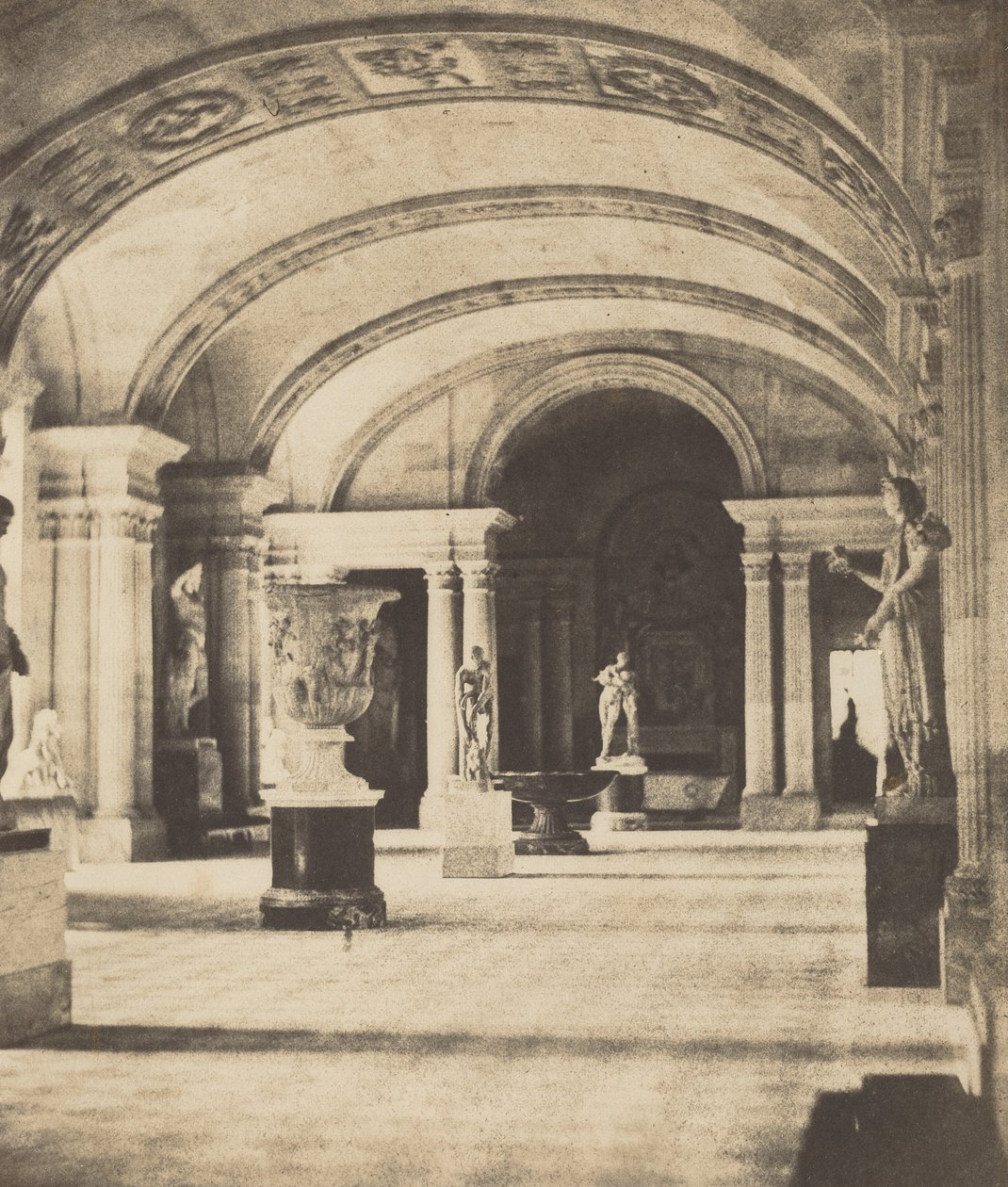 Caryatides Salonu, Louvre, yak. 1851 (fotoğraf) by Fortune Joseph Petiot-Groffier