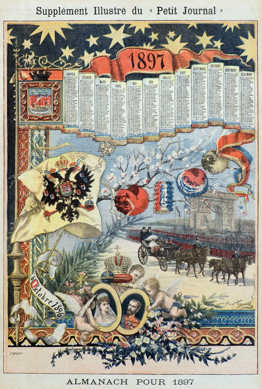 Almanak 1897 yılı için (Gravür) by Fortune Louis Meaulle