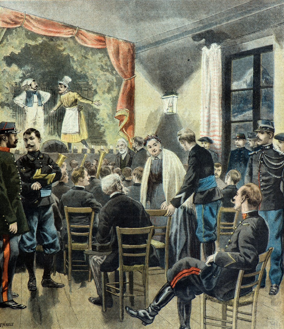 Le theatre aux armeses , Alp avcılarının performansı by Fortune Louis Meaulle
