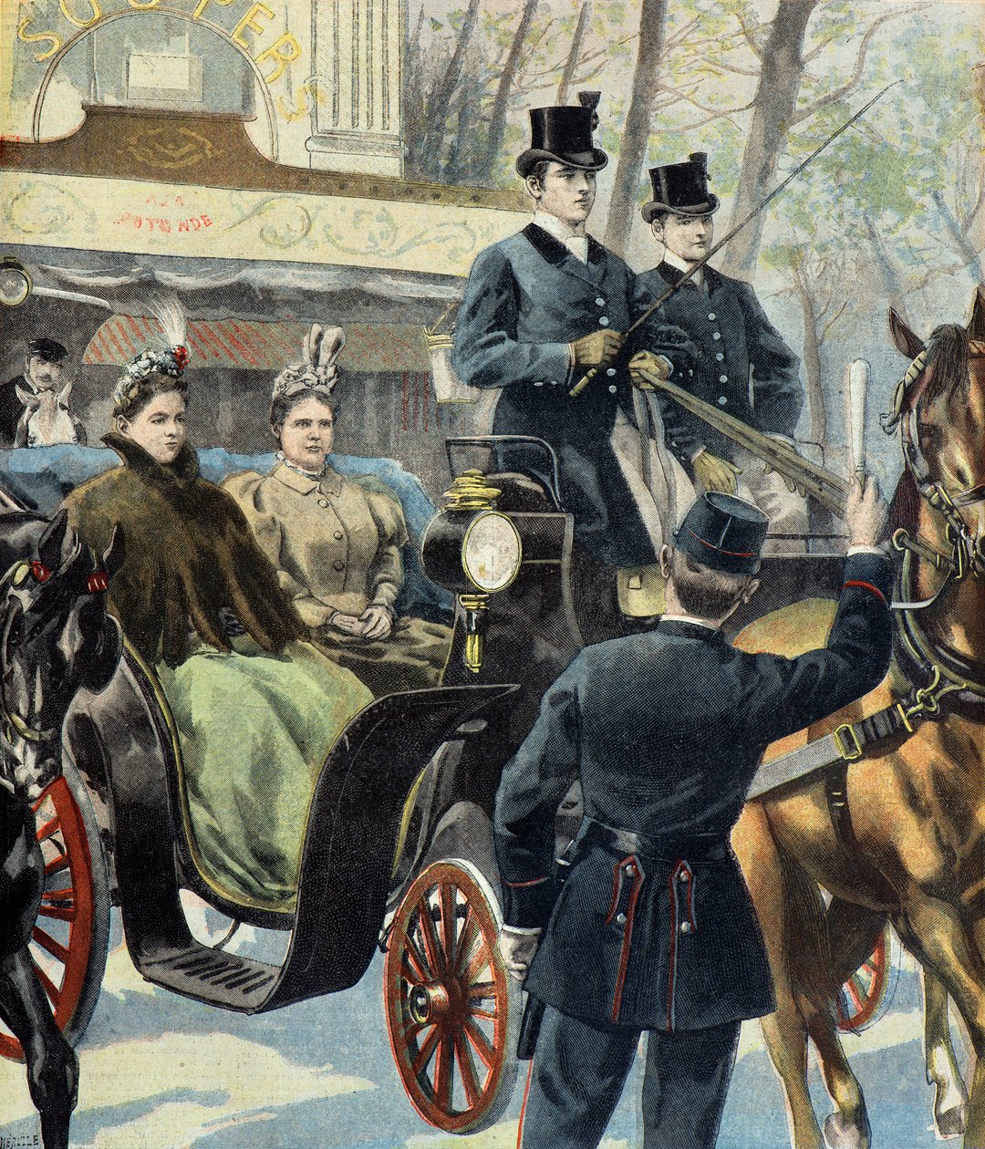 Hollanda kral naibi Emma de Waldeck Pyrmont ve müstakbel Kraliçe Wilhelmine, Paris by Fortune Louis Meaulle