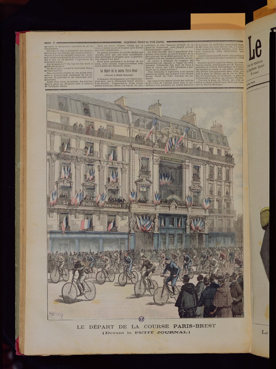 The start of the Paris-Brest bicycle race in front of the offices of 