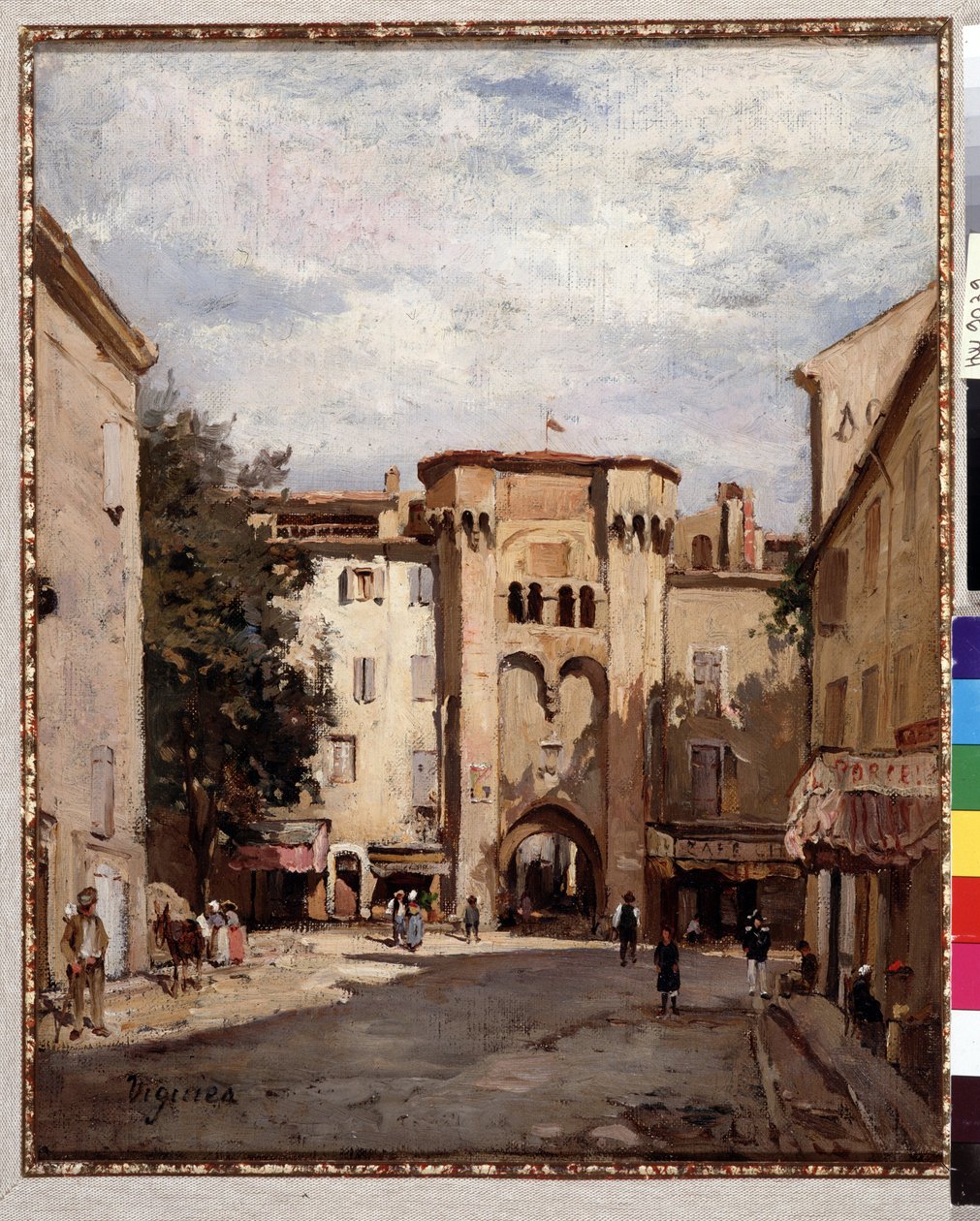 Fortune Viguier'in Vaucluse Resmindeki Cavaillon'un müstahkem kapısı (1841-1916) Dim. 39,5x32 cm Zorunlu olarak belirtilmesi: Provence, Marsilya Koleksiyon temeli saygıları by Fortune Viguier