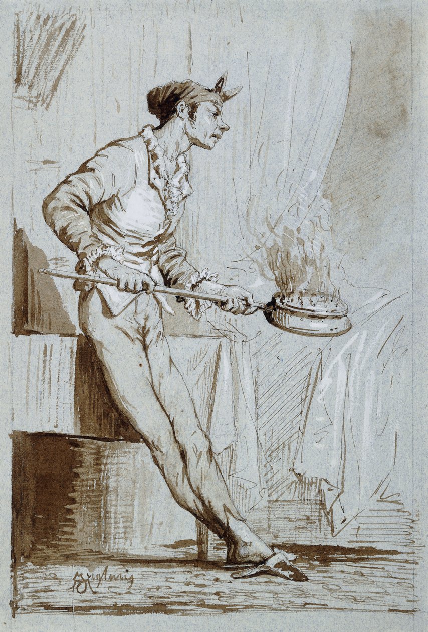 Bedwarmer ile hizmetçi, by Fortuny y Carbó