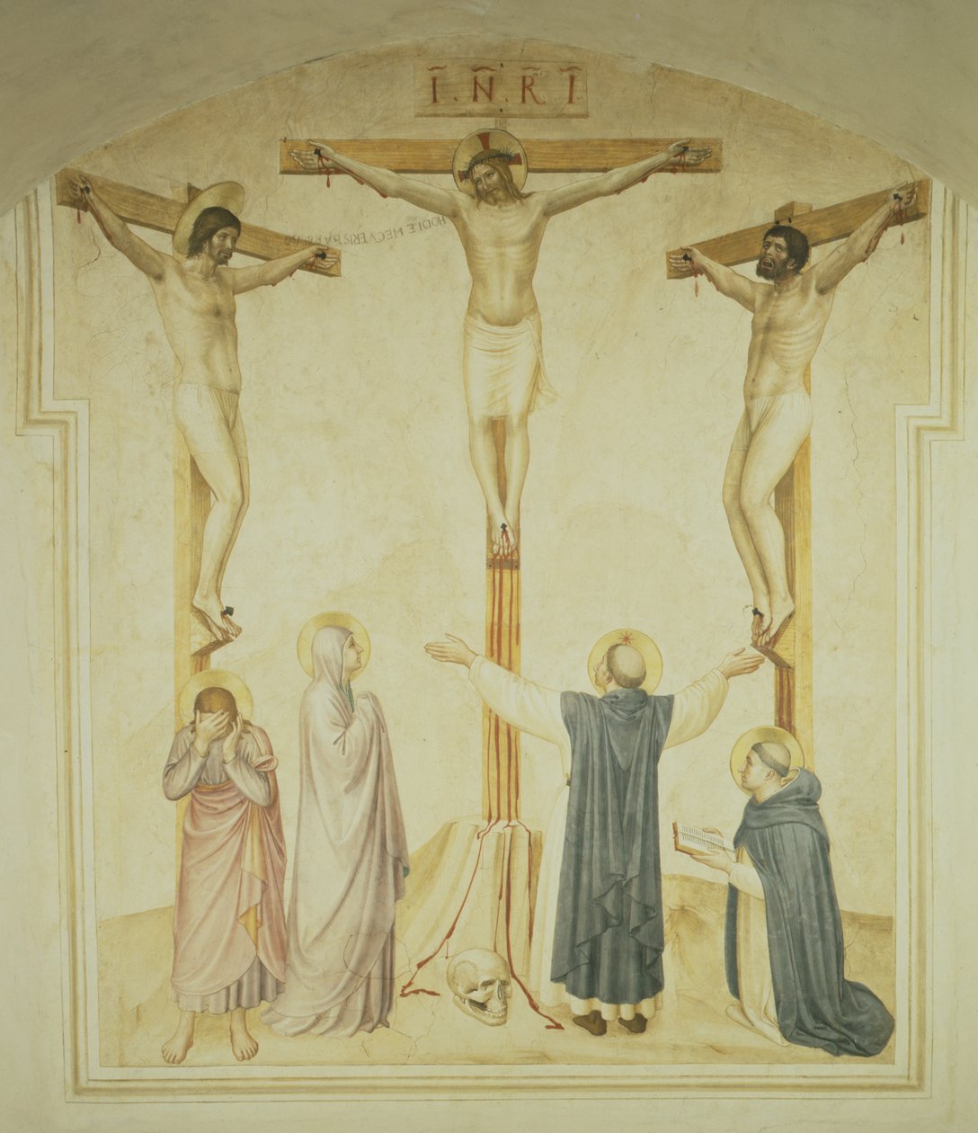 İsa, iki hırsız arasında çarmıhta, c.1438-45 by Fra Angelico