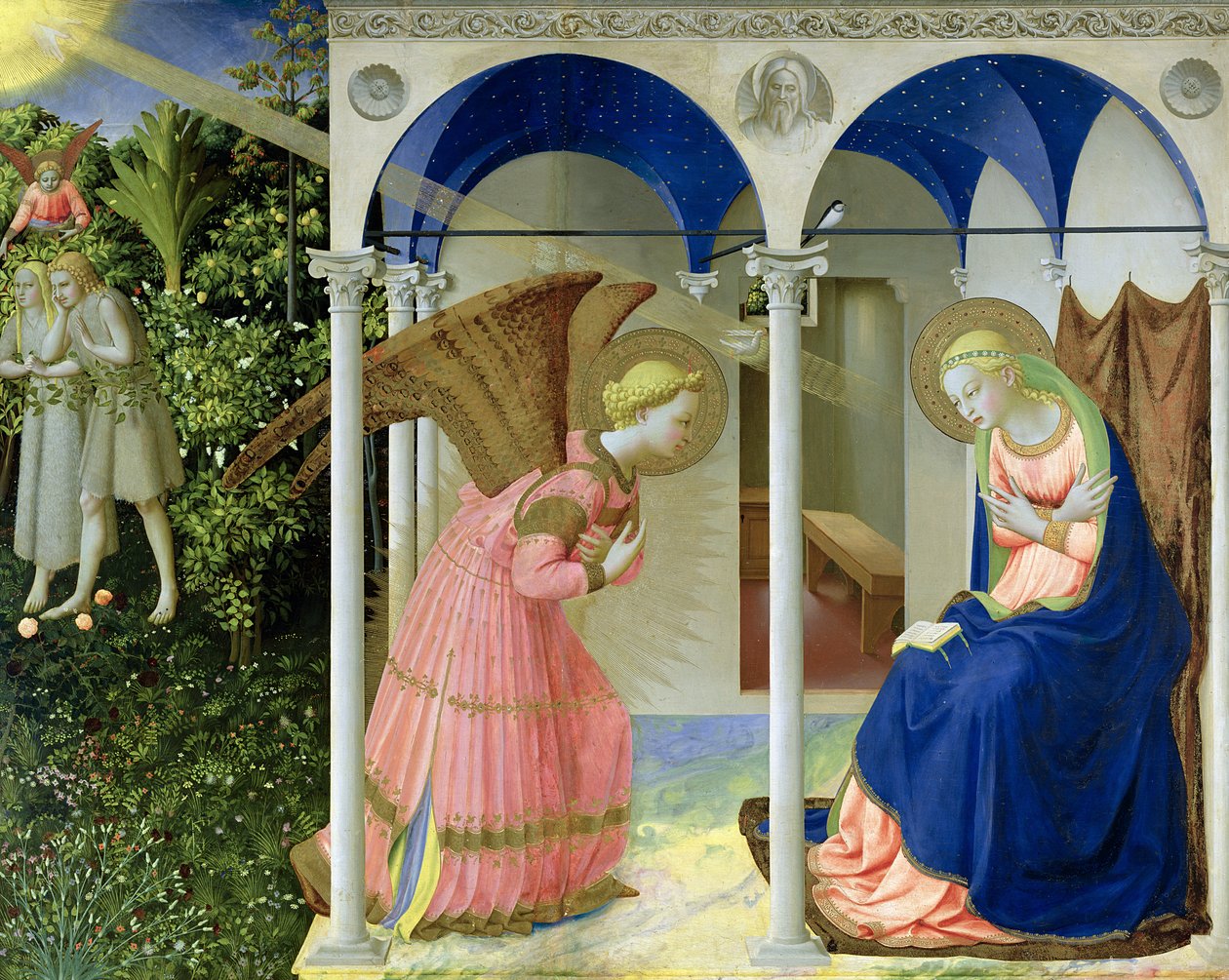 Müjde, 1426 (panelde tempera ve altın) by Fra Angelico