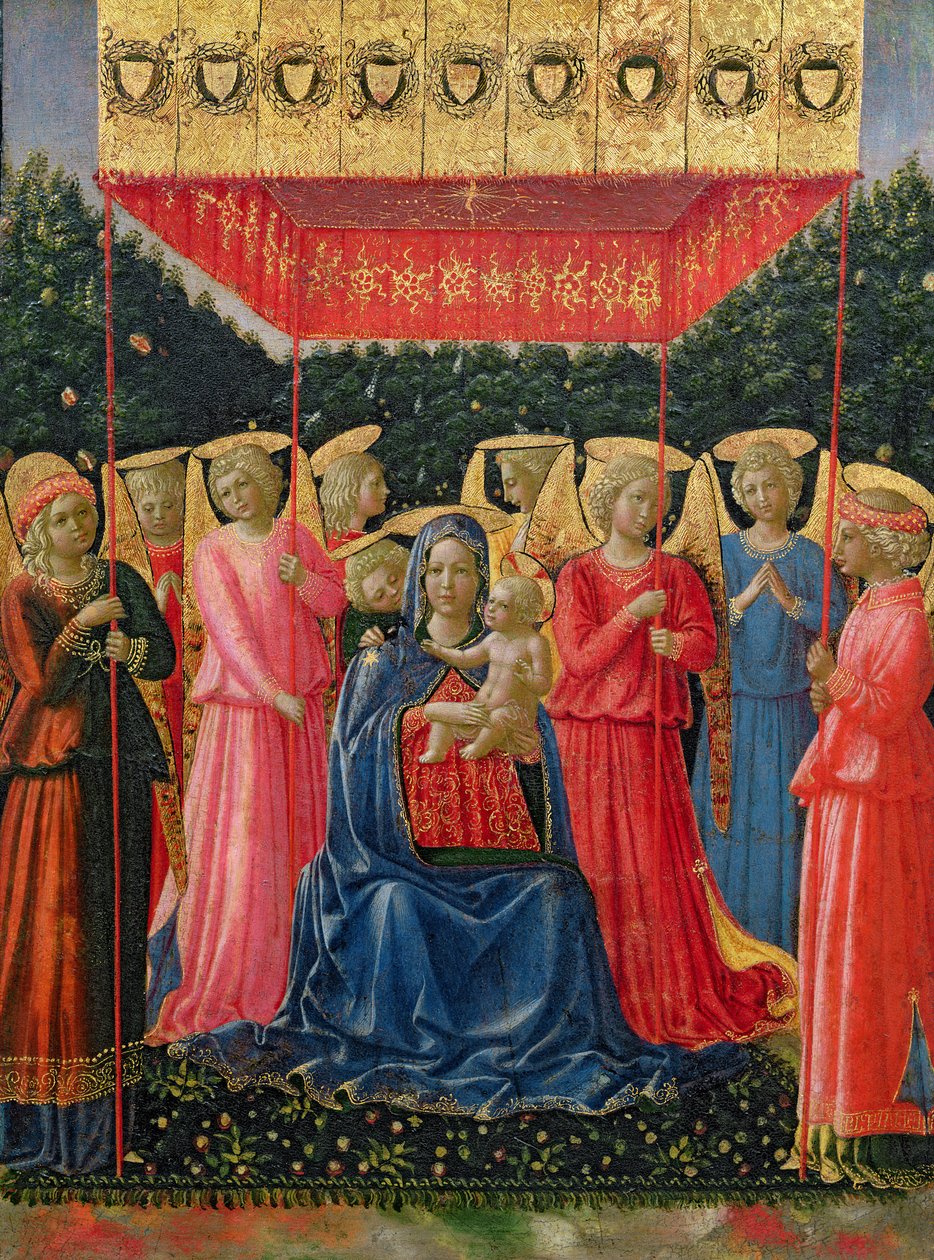 Meleklerle Bakire ve Çocuk, c.1440-50 (panelde mizaç) by Fra Angelico