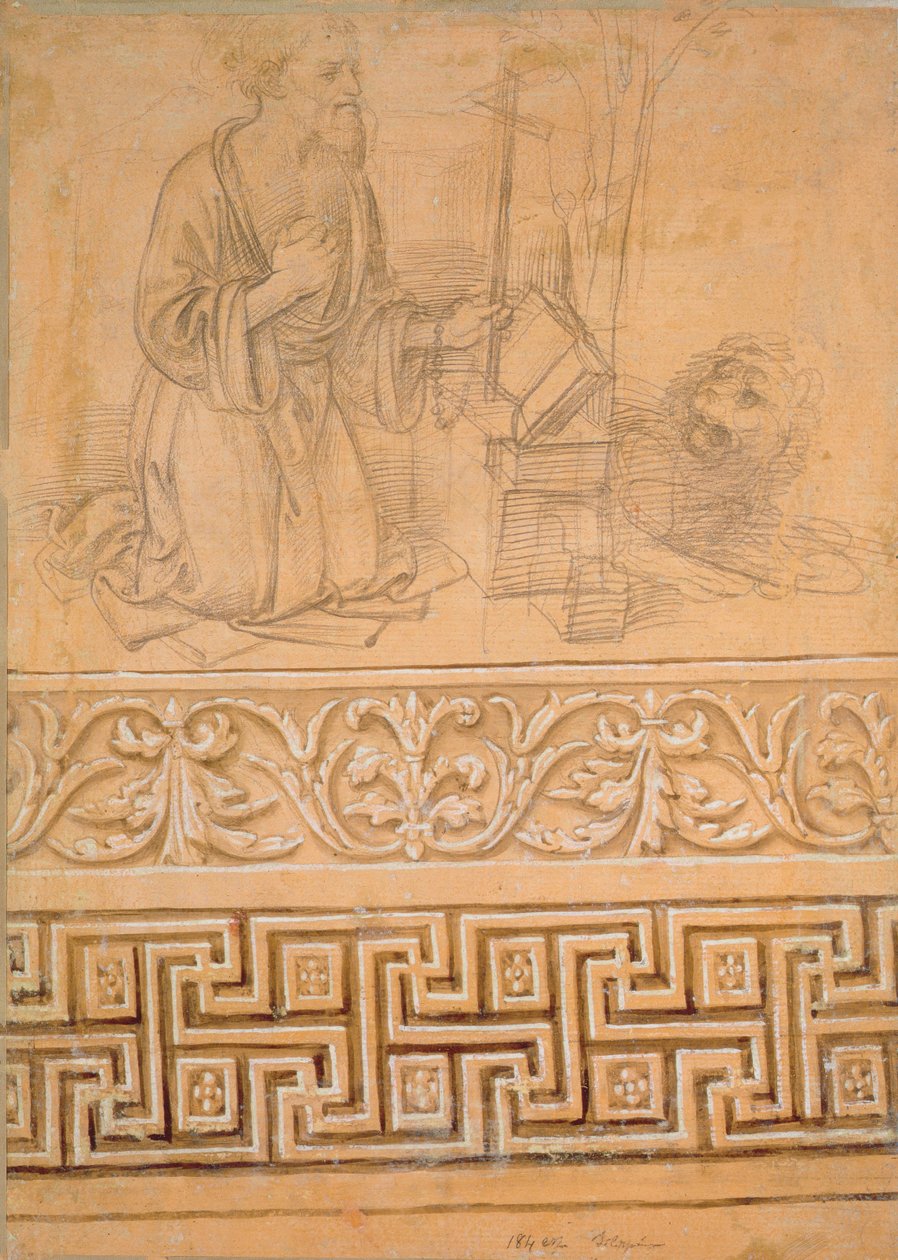 Aziz Jerome Penitence, bir aslanla by Fra Filippo Lippi