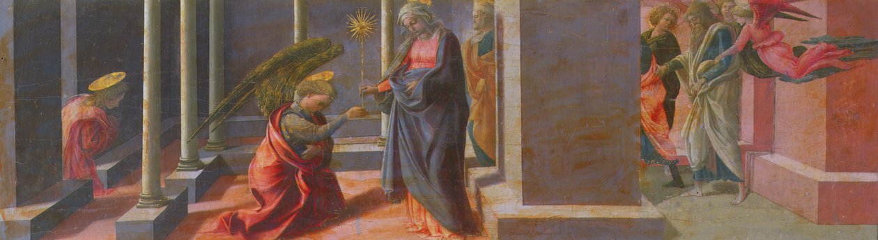 Müjde (Barbadori Altarpiece predella) (panelde tempera) by Fra Filippo Lippi