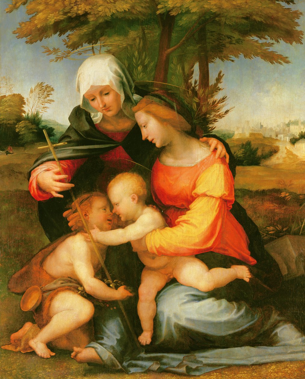 Madonna ve Çocuk: St.Elizabeth ve bebek St.John the Baptist by Fra Bartolomeo