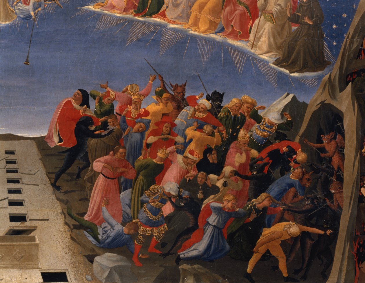 Son Yargı, lanetlilerin detayı, c.1431 (panelde mizaç) (49992 detayı) by Fra (c.1387 1455) Angelico