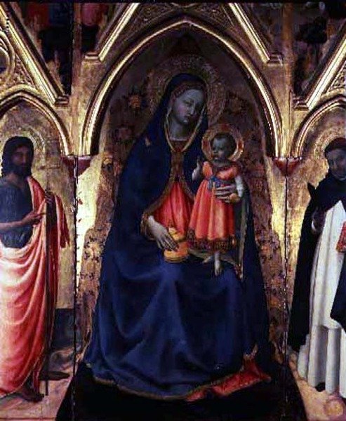Vaftizci Yahya ve Aziz Dominic ile Bakire ve Çocuk by Fra (c.1387 1455) Angelico
