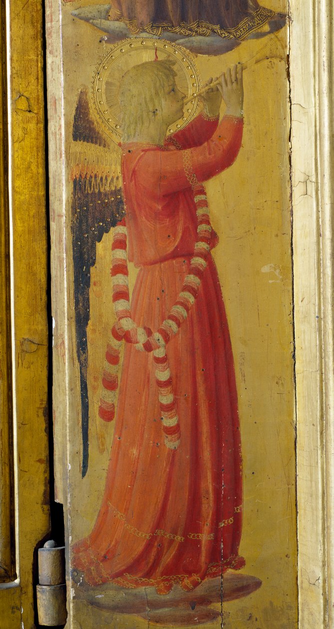 Trompet Çalan Melek, Linaiuoli Üçlü Parçasından detay by Fra  Angelico