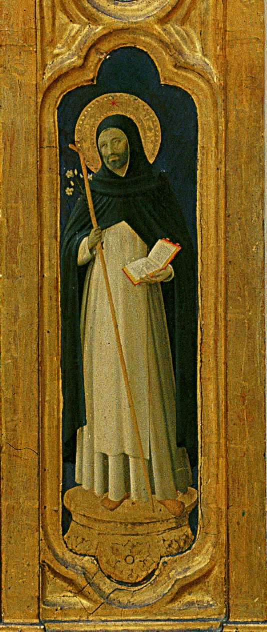 Lorenzo Monaco (Piero di Giovanni) (c.1370-1425) yapımı Santa Trinita Altarpiece, çerçeve ve doruklardan detay, c.1434