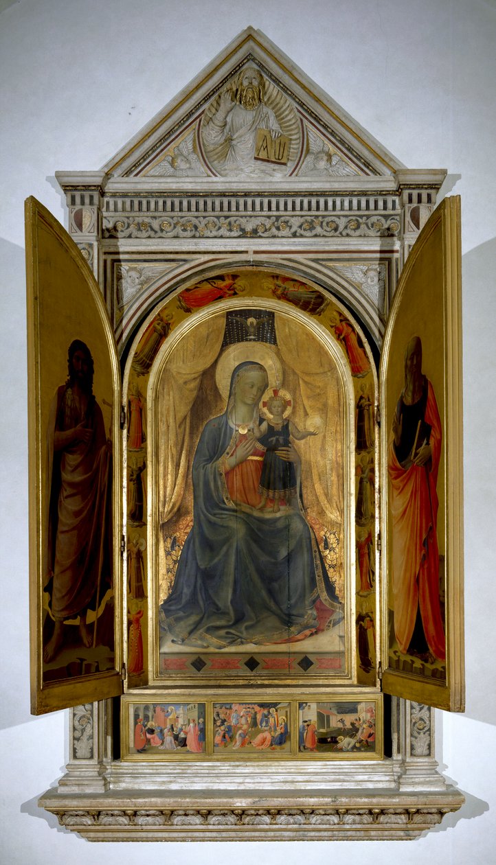 Liniers sunağı (açık): Bakire ve çocuk. (Ahşap üzerine boyama by Fra  Angelico