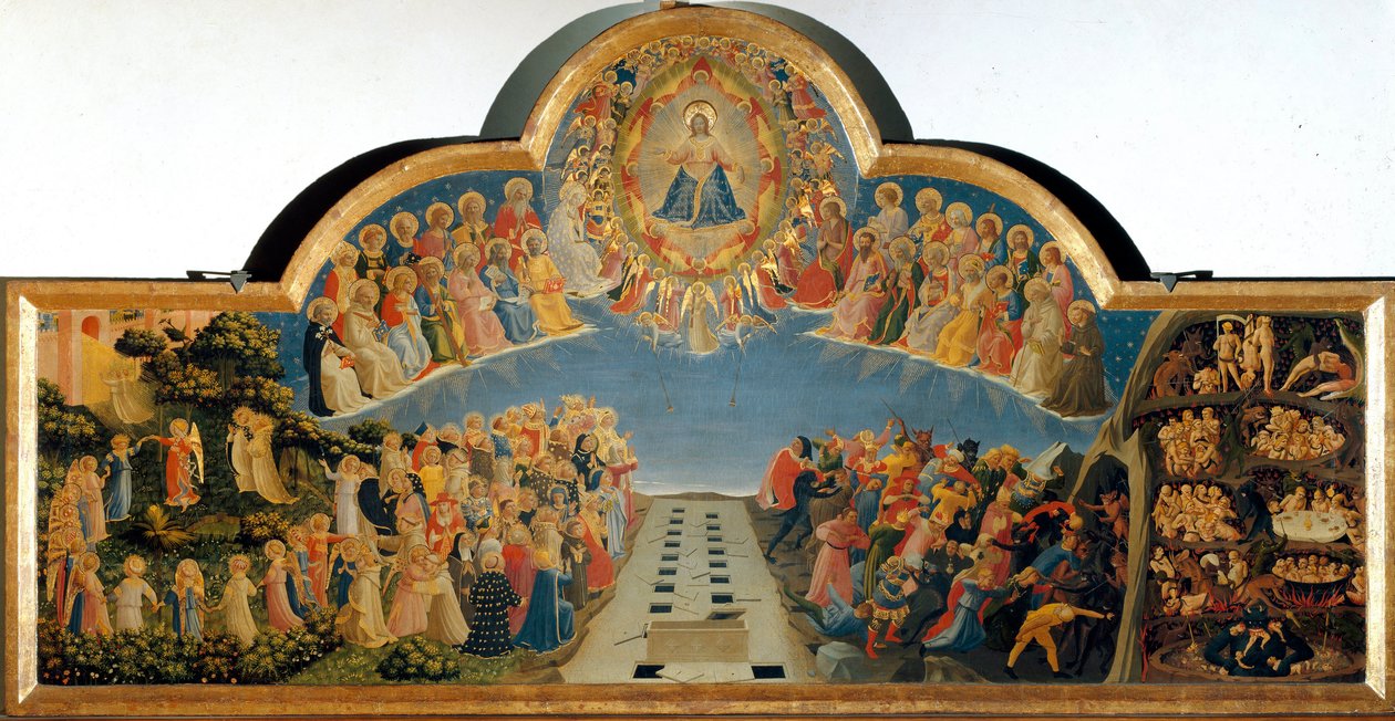 Guido di Pietro (veya Fra Giovanni da Fiesole) tarafından ahşap üzerine Son Yargı Detrempe, Fra Angelico veya il Beato (1400-1455) tarafından. Boyut 105x210 cm San Marco Müzesi. Floransa by Fra  Angelico