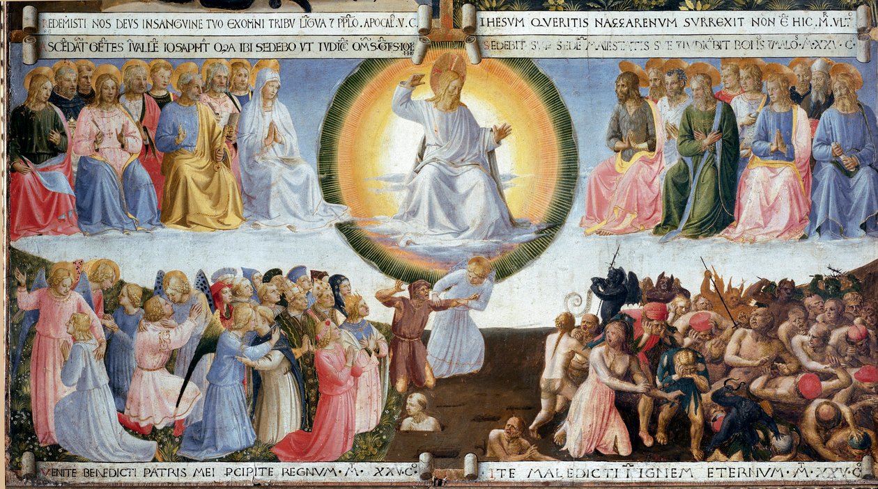 Guido di Pietro (veya Fra Giovanni da Fiesole) tarafından ahşap üzerine Son Yargı Detrempe, Fra Angelico veya il Beato (1400-1455) tarafından. Gümüş dolap için boyama. 1450 Dim. 77x74 cm San Marco Müzesi. Floransa by Fra  Angelico