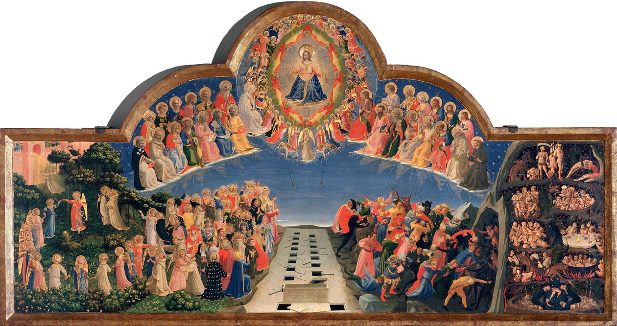 Bir mandorle içinde son yargı İsa Mesih (Ahşap üzerine Detrempe by Fra  Angelico
