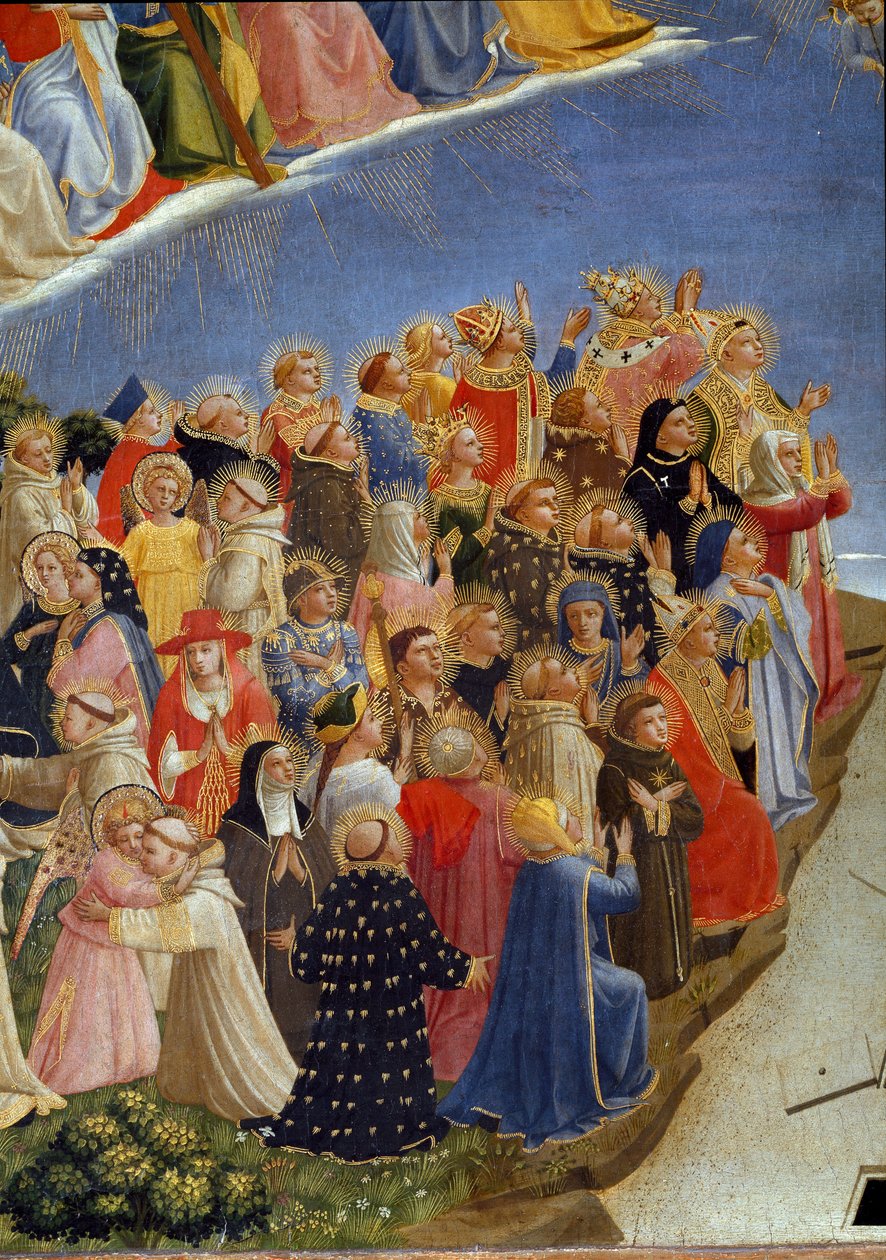 Son yargı: Cennetteki Azizlerin detayı. (ahşap üzerinde tempera by Fra  Angelico
