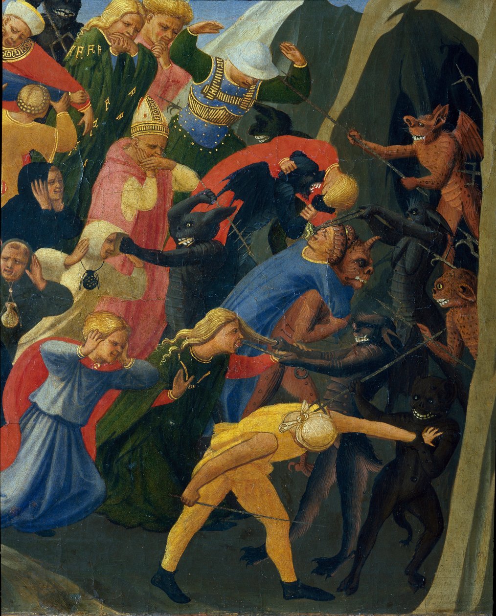Son karar: lanetler iblisler tarafından yeraltı dünyasına alınır. Guido di Pietro (veya Fra Giovanni da Fiesole) tarafından yapılan resim, dit Fra Angelico ou il Beato (1400-1455) by Fra  Angelico