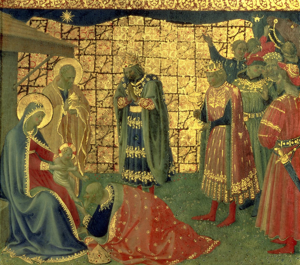 Magi hayranlığı, predella panelinden detay, 98904 panel detayında 1434 tempera by Fra Angelico