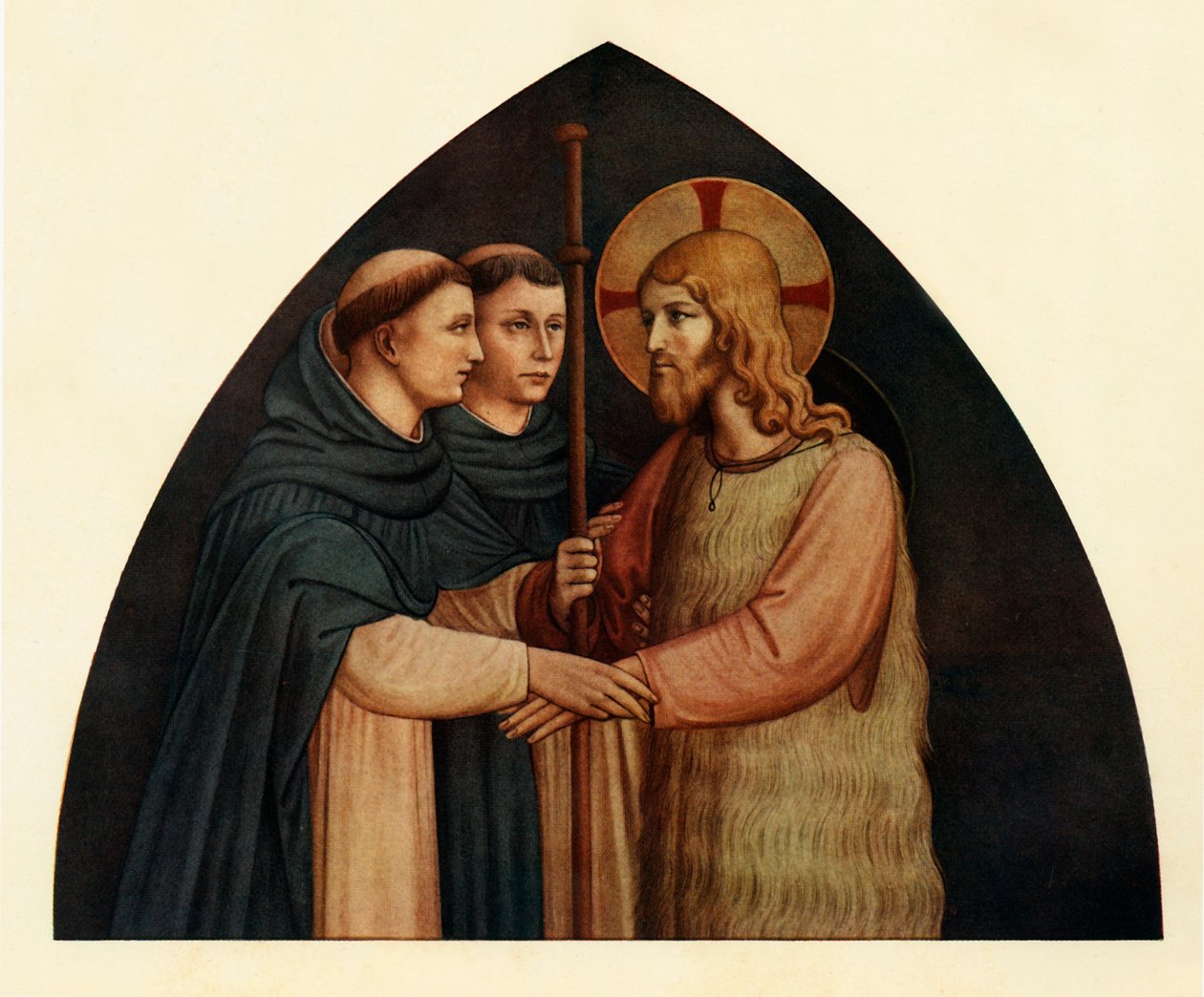 Bir Hacı Olarak İsa, İki Dominikli tarafından Karşılandı, 15. yüzyıl, c1909 by Fra Angelico