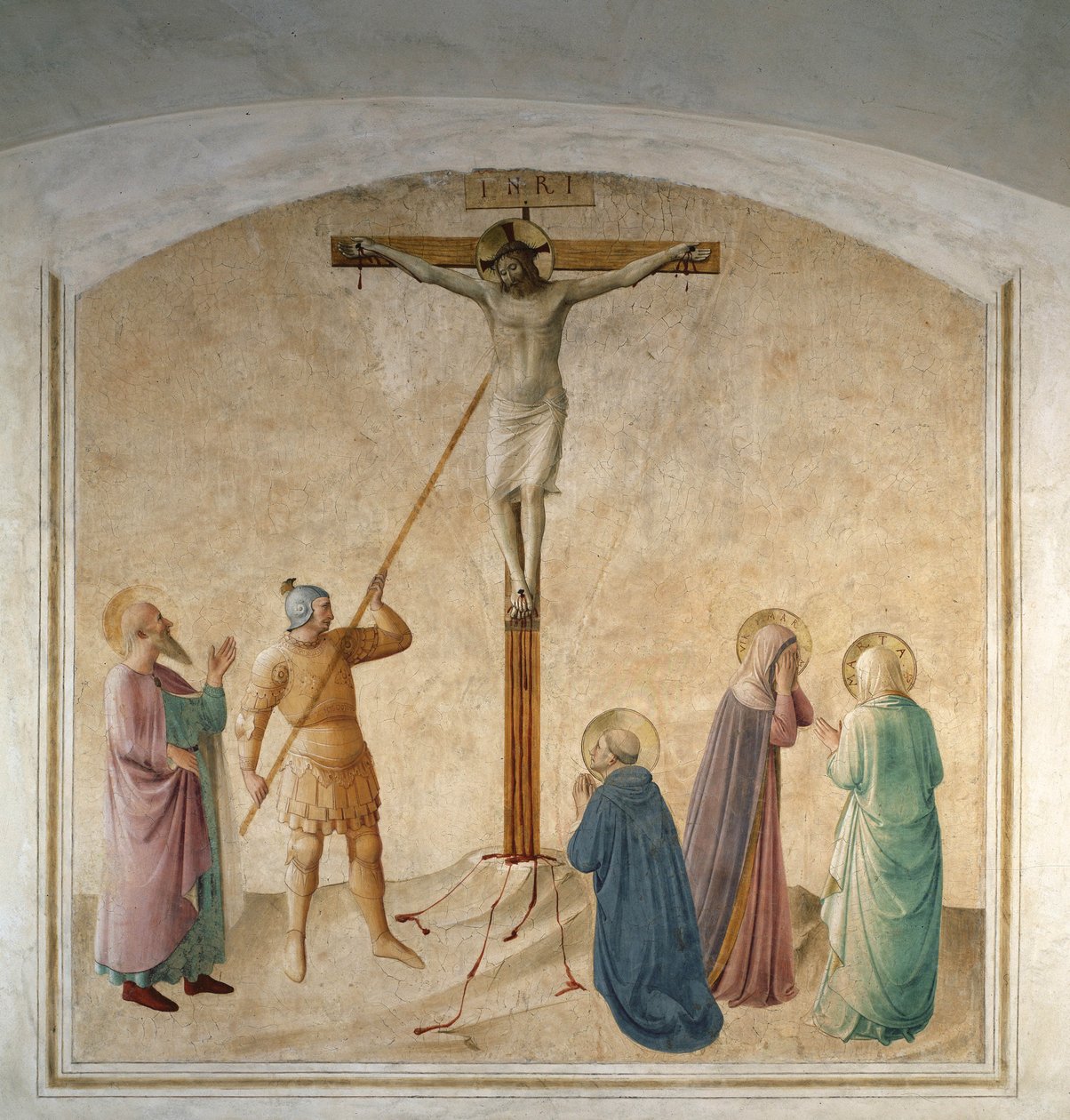 İsa, aziz Longin ile çarmıha gerildi by Fra Angelico